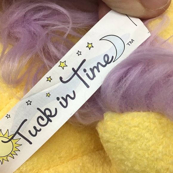 Very Rare Tuck in Time Yellow Purple Plush Stuffed Animal Unknown Character - Picture 9 of 9
